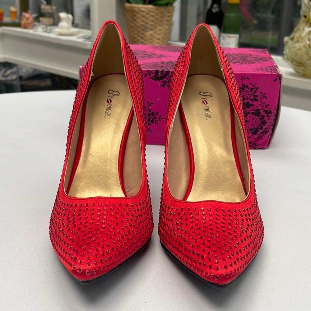 New Red Rhinestone Heels - Picture 6 of 15
